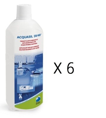 Liquido Acquabrevetti ACQUASIL 20/40 in flacone da kg 1 (confezione da 6 flaconi) per pompe dosatrici MiniDos e BravaDos