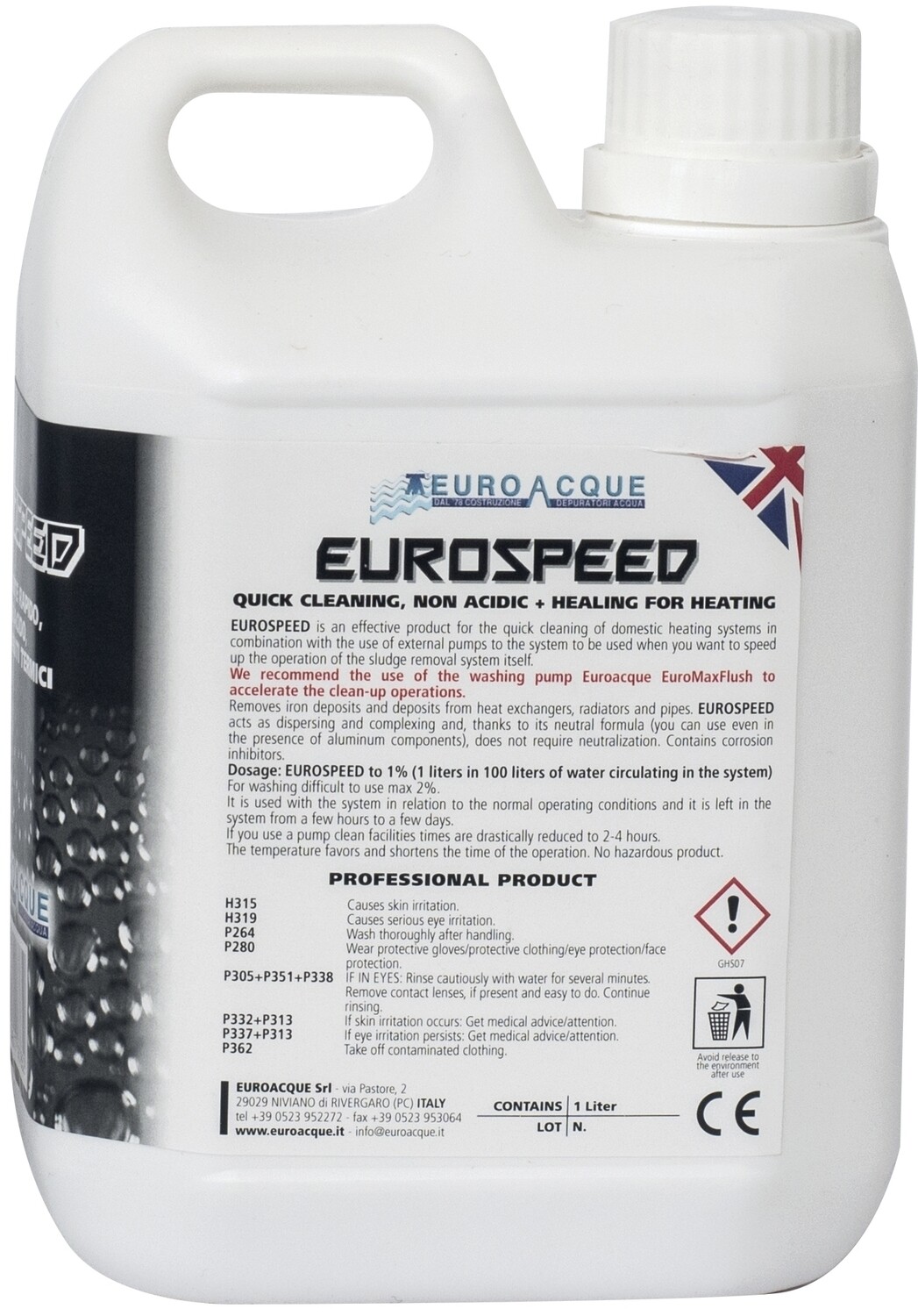 EUROSPEED - Liquido Defangante-Risanante super rapido a freddo Euroacque in  fustino da lt 1 per impianti vecchi