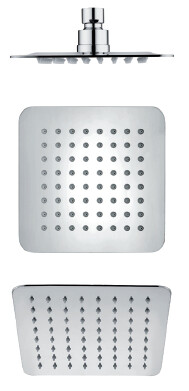 Soffione Quadrato 250x250 mm in Acciaio Inox Superpiatto autopulente