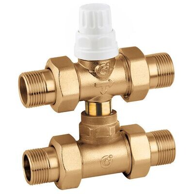 VALVOLA DI ZONA CALEFFI A 3 VIE CON TEE DI BY-PASS Ø 3/4 SENZA COMANDO ELETTROTERMICO art. 678050