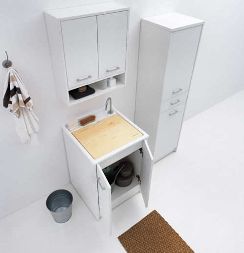 Mobile lavapanni Colavene Domestica cm 60x50 Bianco con asse in legno DL6050B