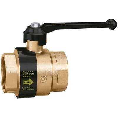 VALVOLA A SFERA CALEFFI F.F. A LEVA BALLSTOP CON RITEGNO INCORPORATO Ø 1"1/2 art. 323080