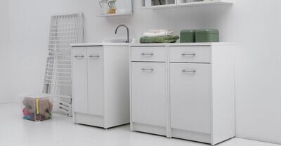 Mobile lavapanni Colavene Domestica cm 60x60 Bianco con asse in legno DL6060B