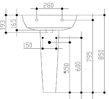 COLONNA Ideal Standard mod. VENTUNO/21 colore BIANCO EUROPEO