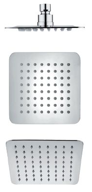 Soffione Quadrato 250x250 mm in Acciaio Inox Superpiatto autopulente