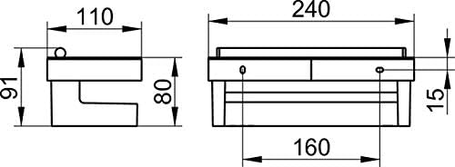 Keuco 12759010000 12759010000-Cestino Doccia con Inserto Sintetico, Cromato tergicristallo in Vetro, Cromo/Bianco