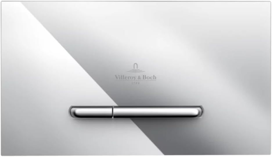 Villeroy & Boch ViConnect, Piastra di comando per WC 300S, 2 sciacquoni, 922180, Colorazione: Cromato