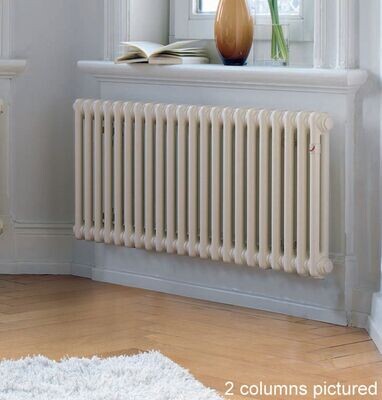 RADIATORE TUBOLARE IN ACCIAIO 4067 CHARLESTON ZEHNDER 4 COLONNE 10 ELEMENTI h 670 mm CREAM RAL 9001 (INTERASSE 600)