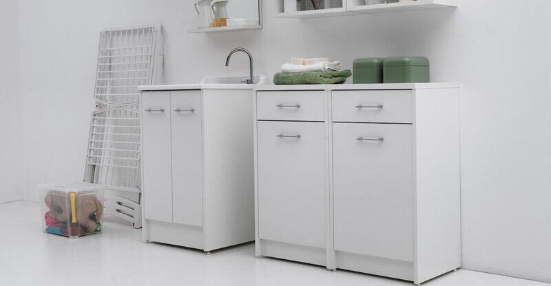 Mobile lavapanni Colavene Domestica cm 60x50 Bianco con asse in legno DL6050B