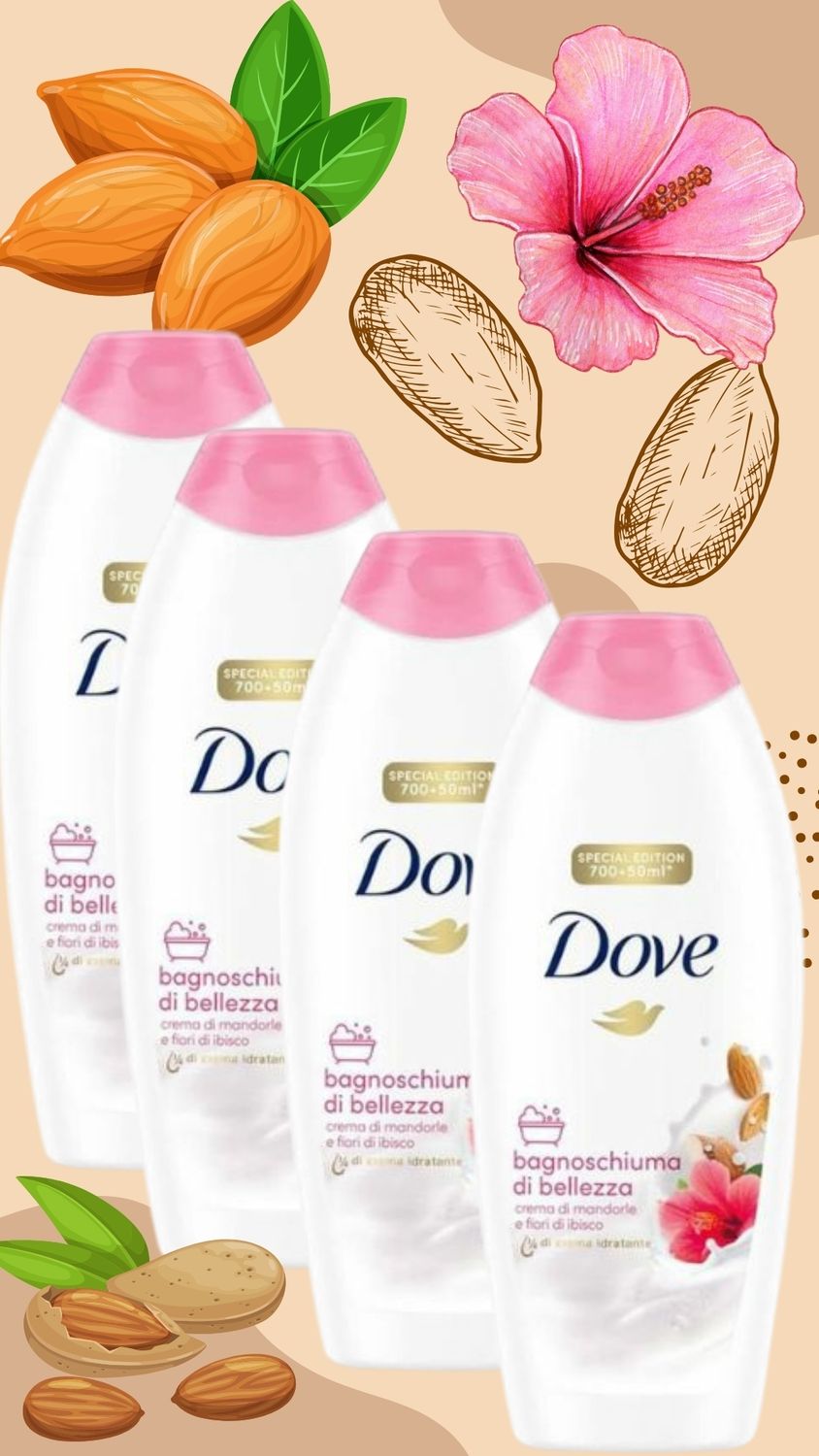 Dove gel za tuširanje z mandeljevo in hibiskusom 750ML