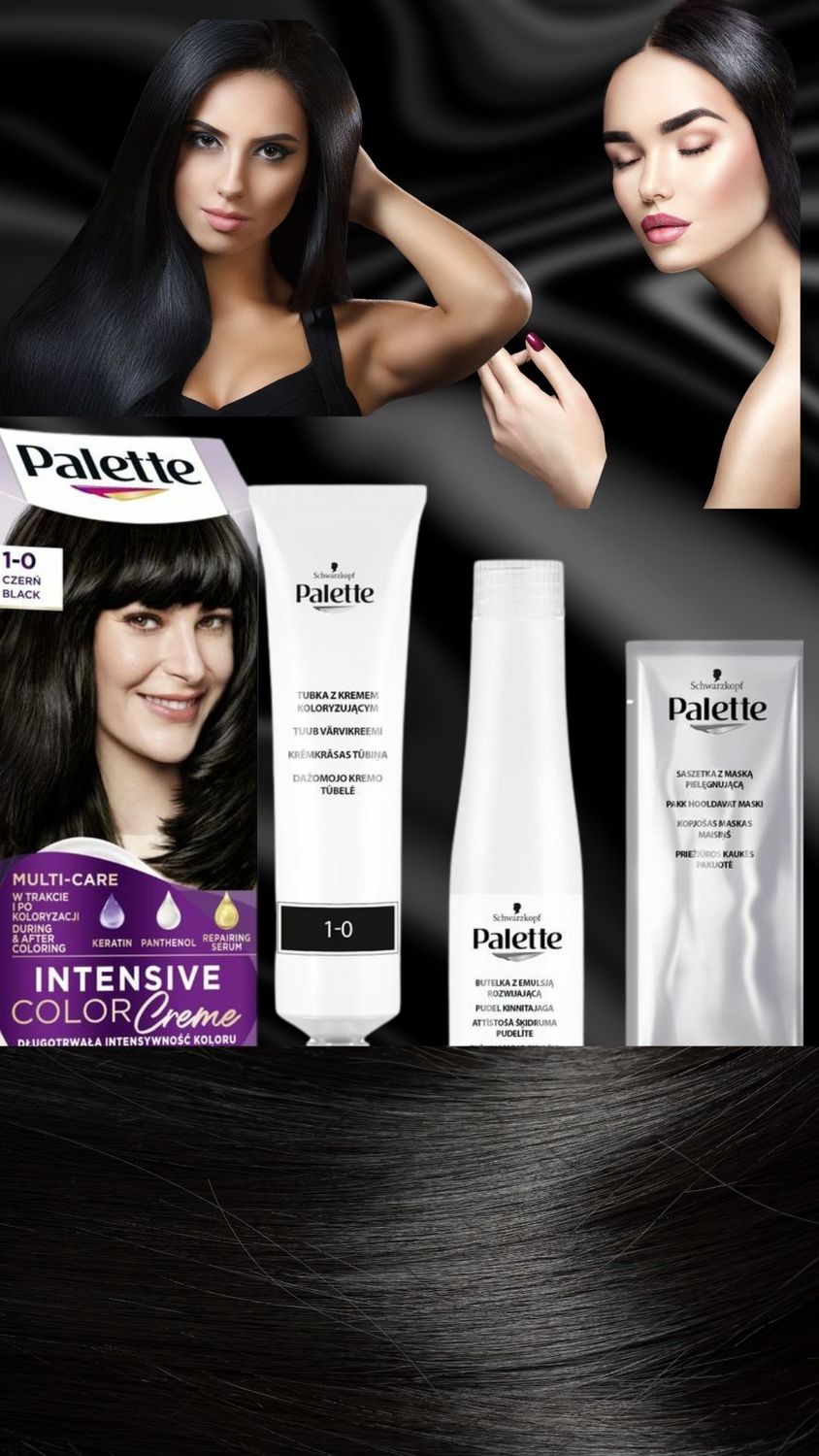 Palette barva za lase 1-0 črna