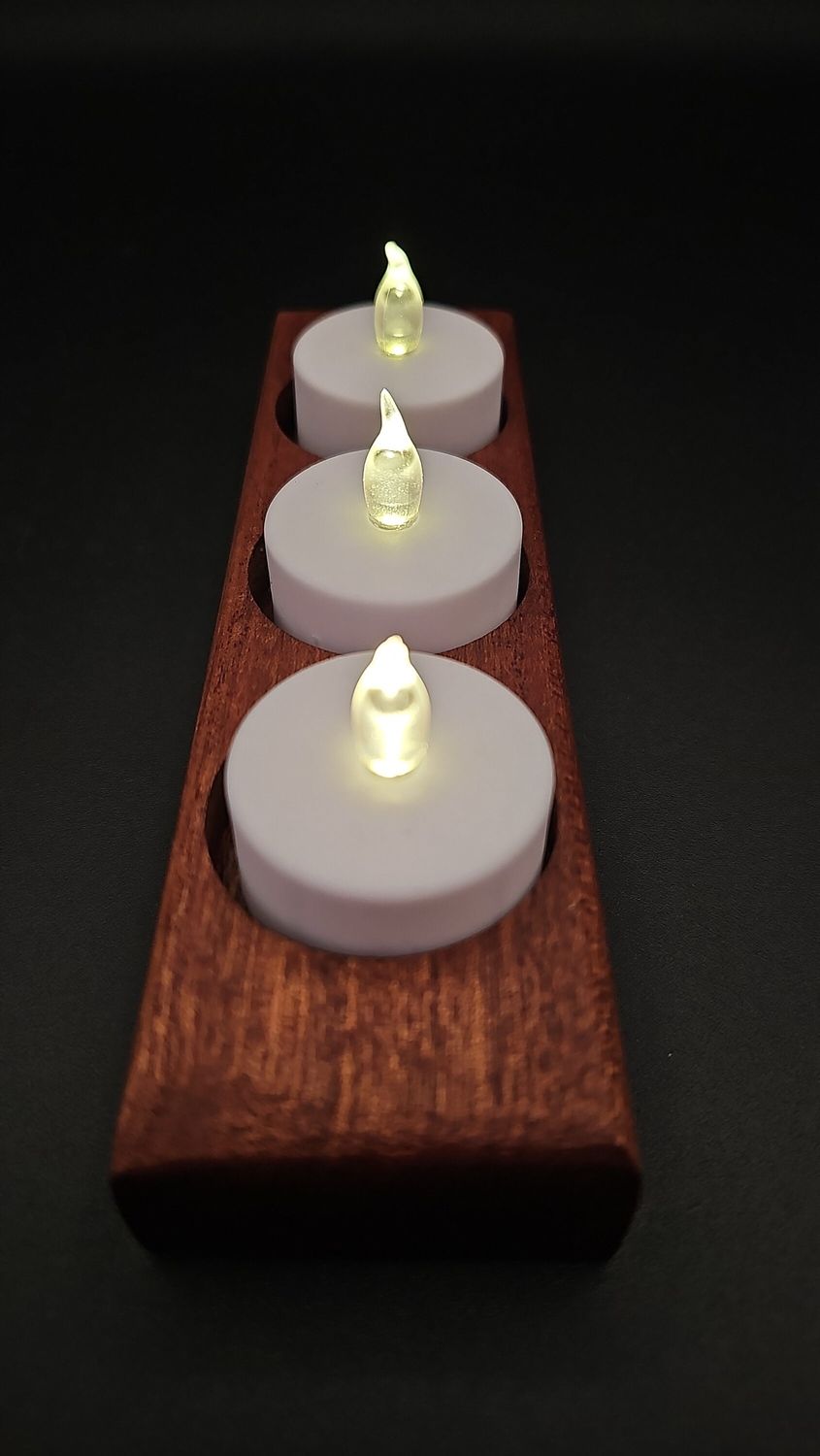 Handcrafted Sapele Rustic Tealight Candle Holder - Decorative Home Accents
