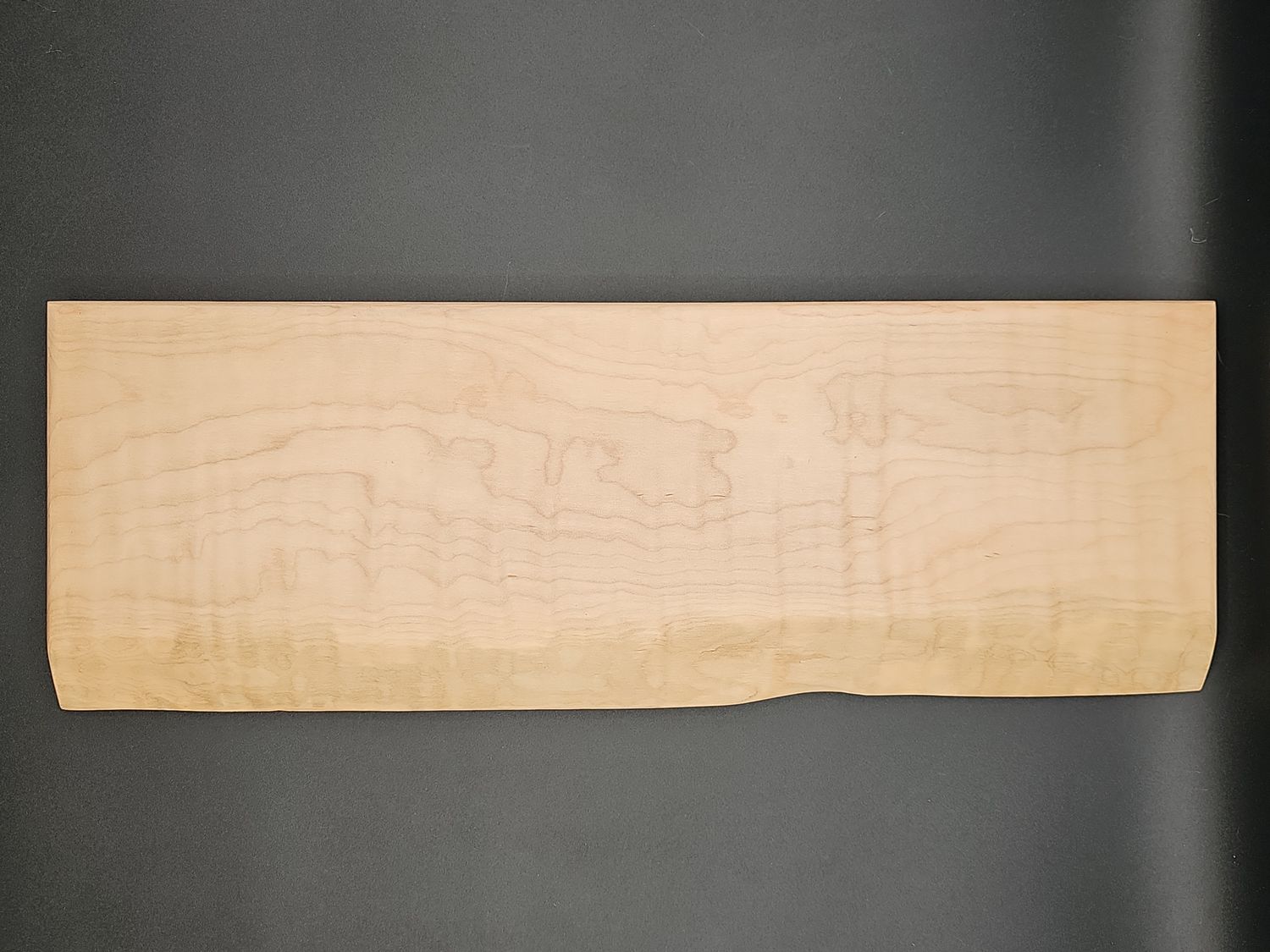 Stunning Live Edge Curly Maple Charcuterie Board - 6&quot;x18&quot;