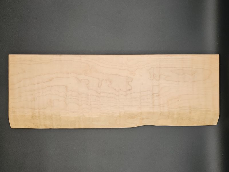 Stunning Live Edge Curly Maple Charcuterie Board - 6&quot;x18&quot;