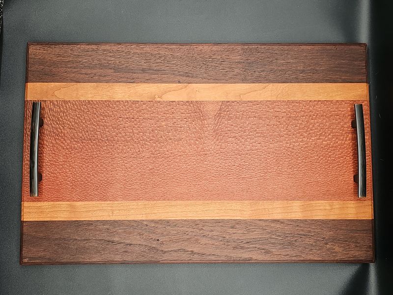 Rustic Black Walnut &amp; Leopardwood Charcuterie Board - One of a Kind