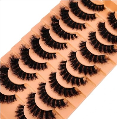 10 Pairs of Faux Mink Eyelashes - AH15