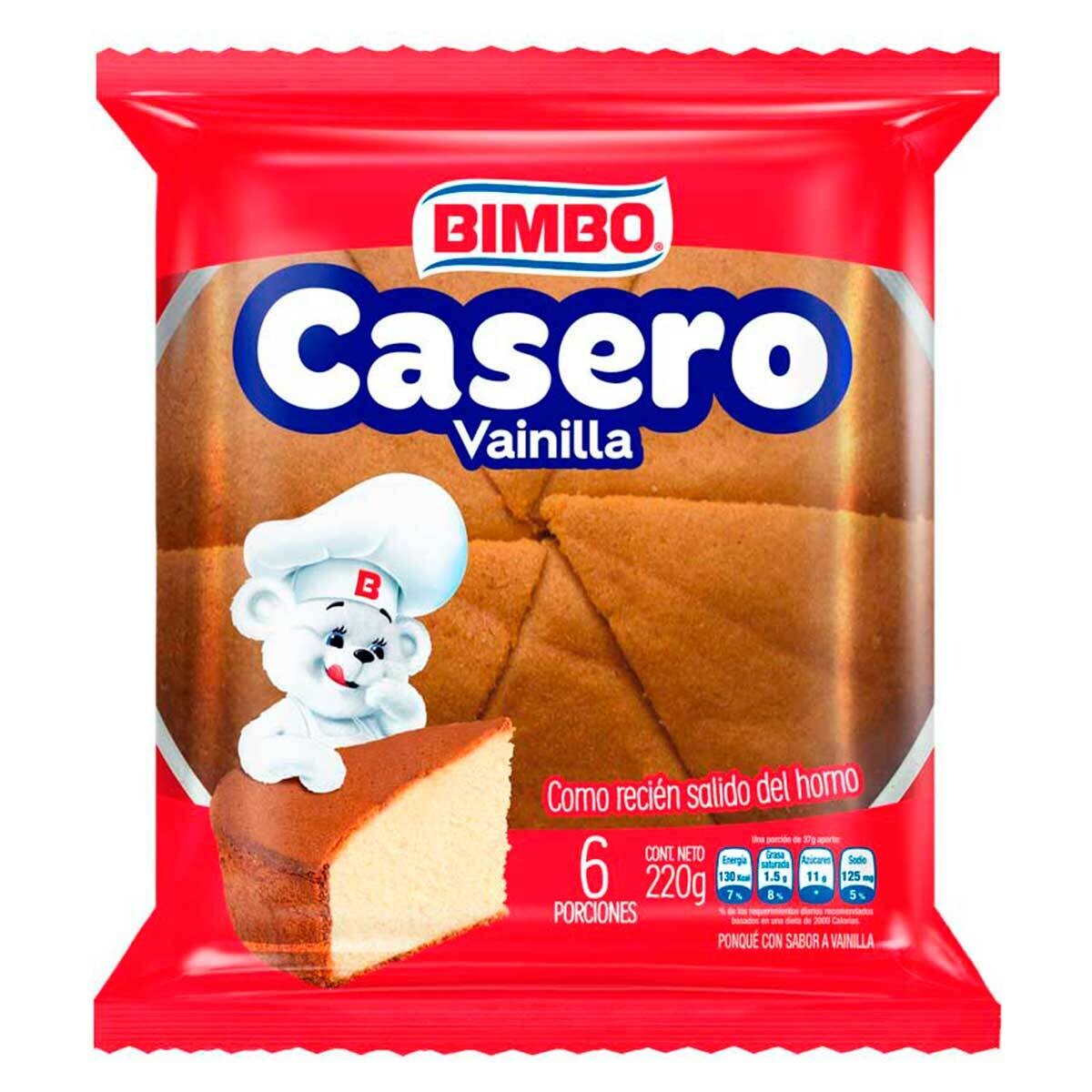 Ponqué casero Bimbo vainilla