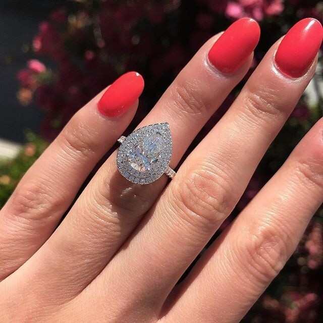 Water Drop Shaped Zirconia Inlay Ring