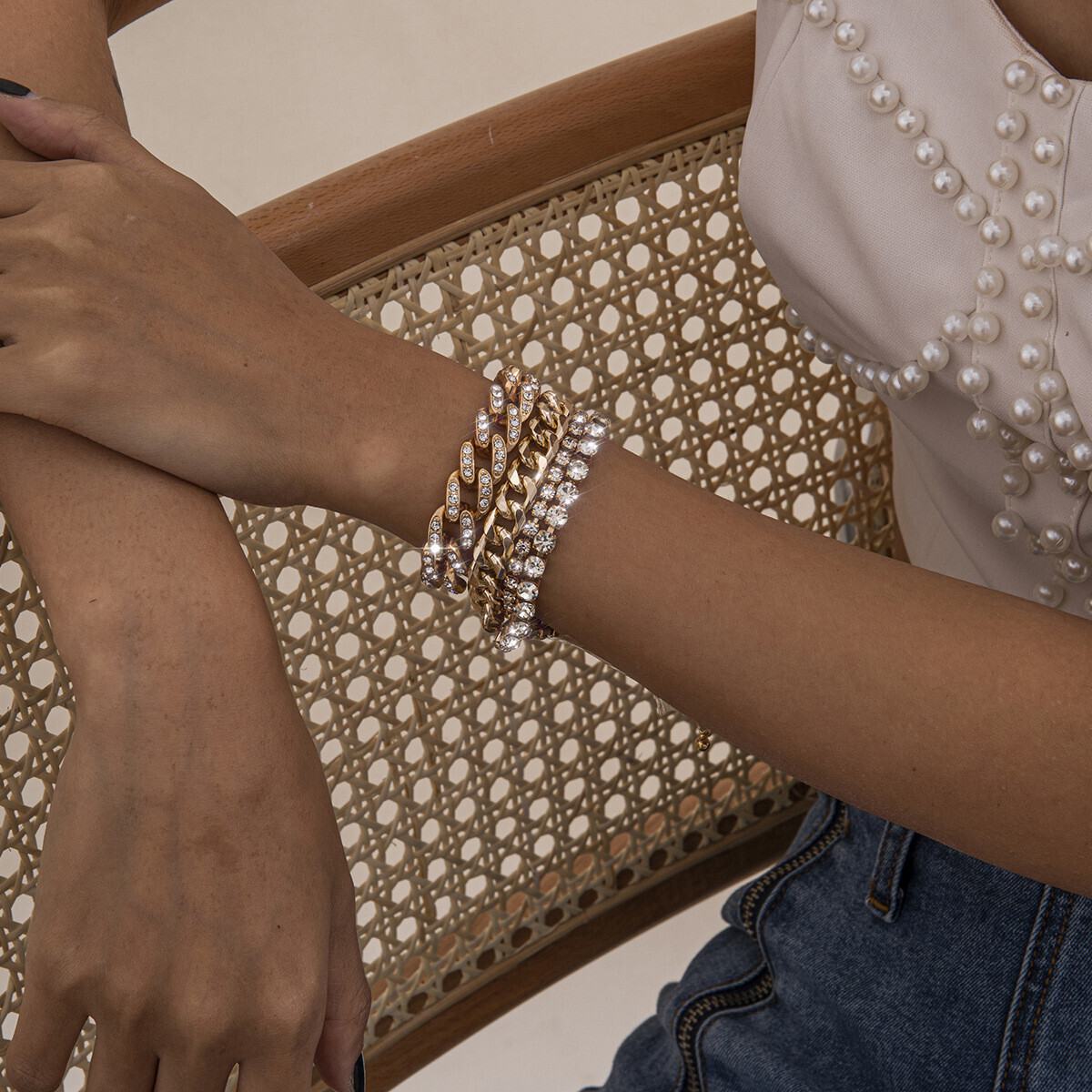 Diamond Cuban Bracelet Set