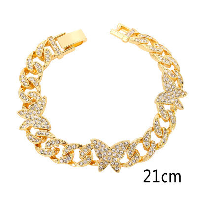 Diamond Cuban Butterfly Bracelet
