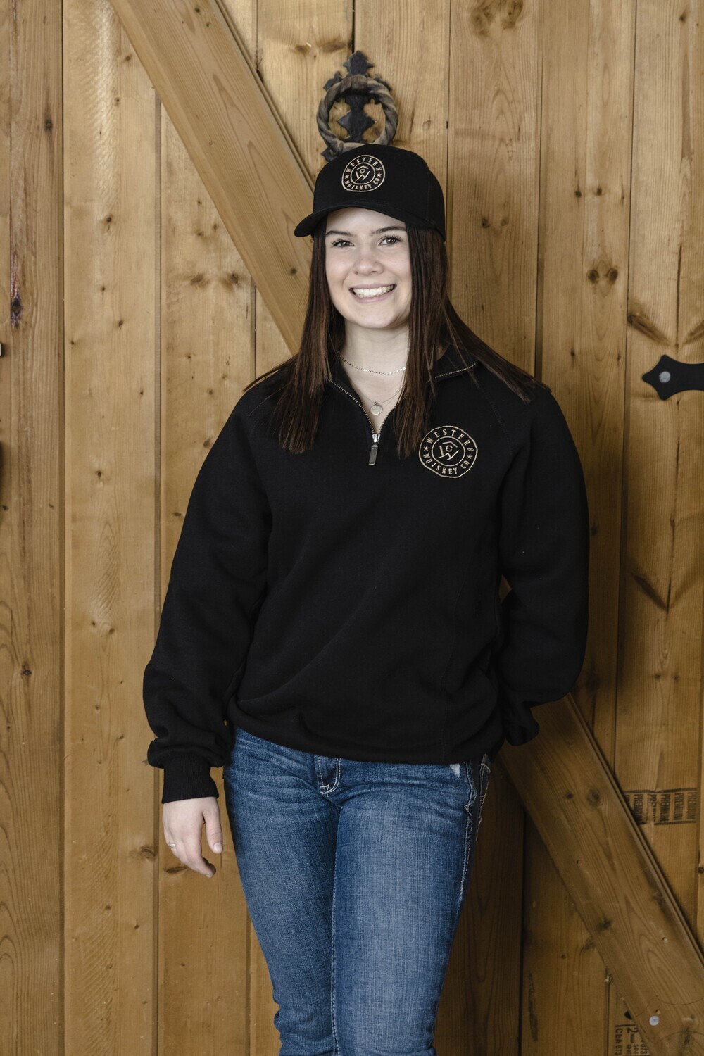 Quarter Zip with Embroidered Circle Logo