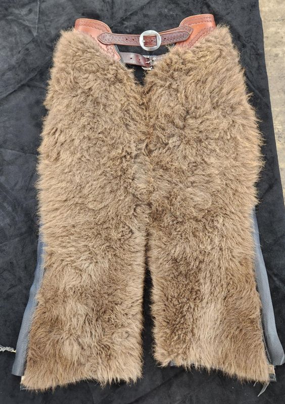 Buffalo Hair on Zippered Shotgun Chaps Buffalo Hair on Zippered Shotgun Chaps