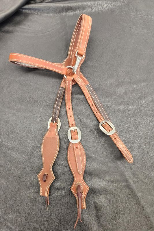 Mule Headstall 3/4", Scalloped Cheeks