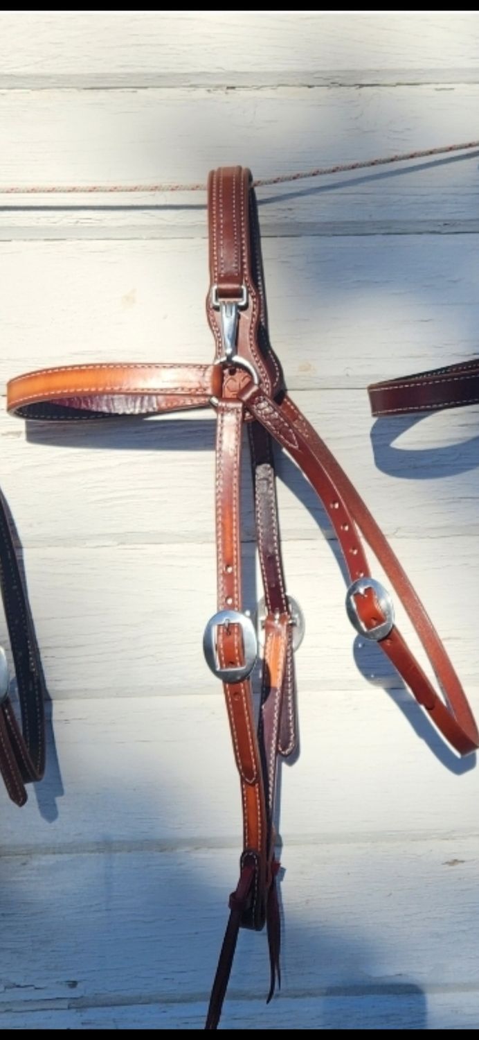 Mule Headstall w/detachable pole snap and tie bit connectors