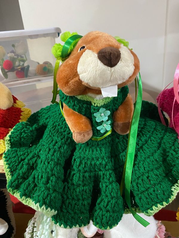 Gopher In Crochet Dress