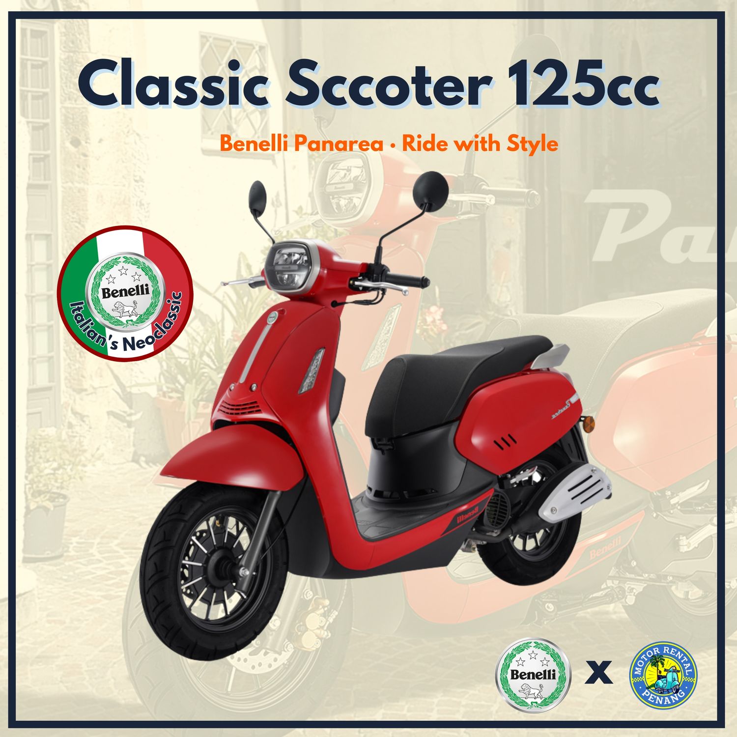 ⁠Classic Scooter 125cc (Benelli Panarea)
