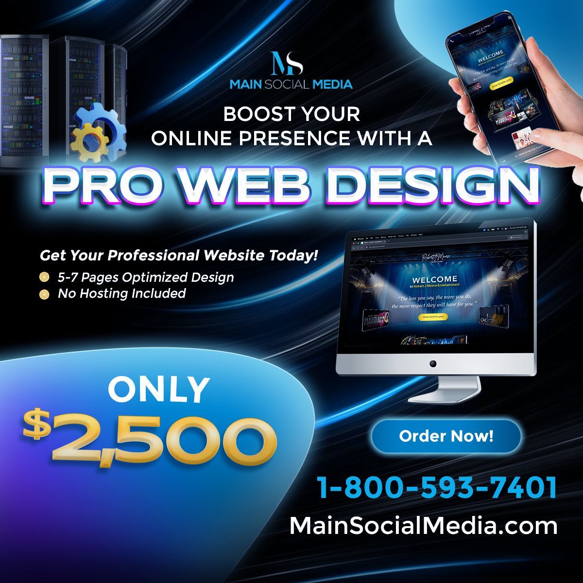 Pro Web Design - No Hosting Included