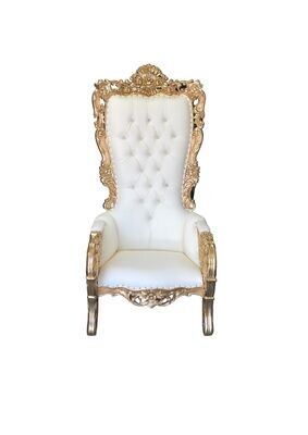 Ivory + Gold Custom Throne Chair