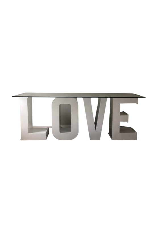 White LOVE Table