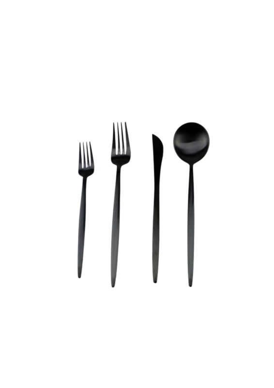 Modern Black Flatware (4pc Set)