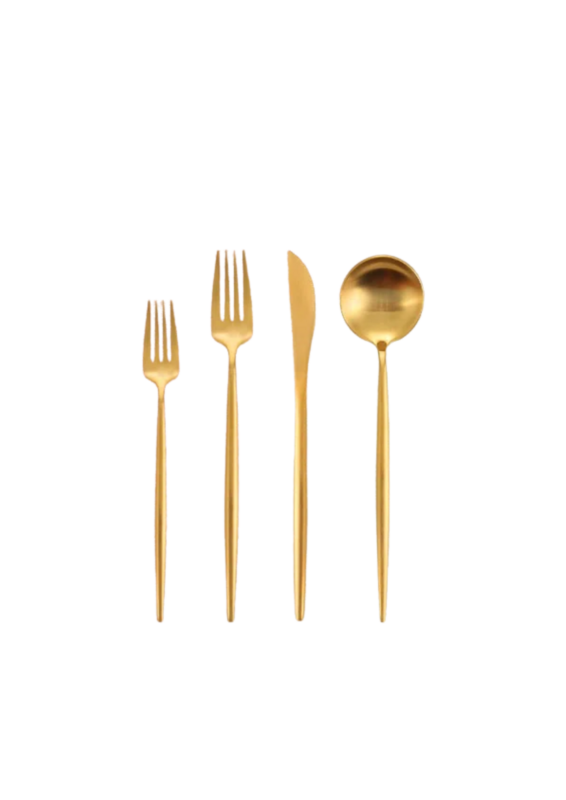 Modern Gold Flatware (4pc Set)
