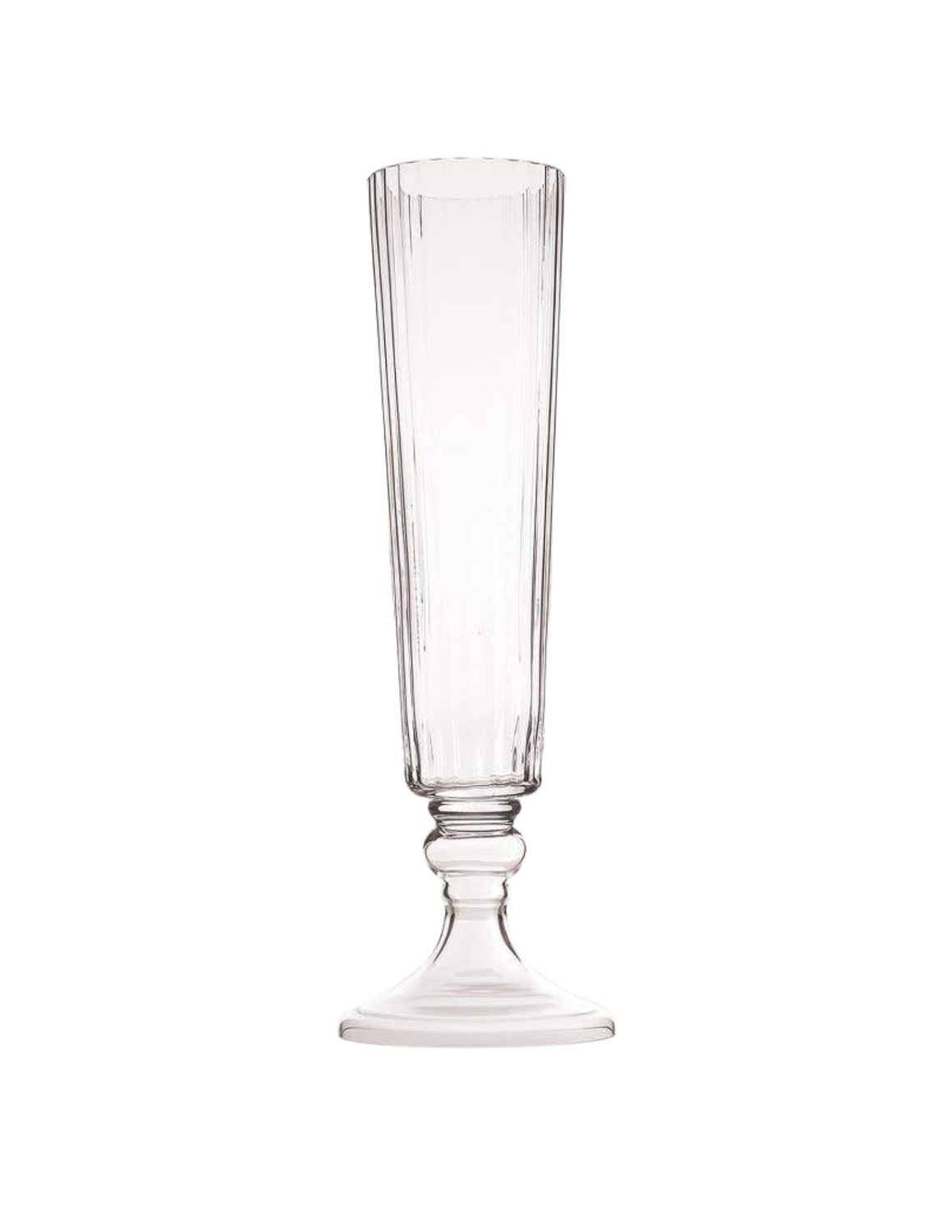 Clear Ribbed Vase