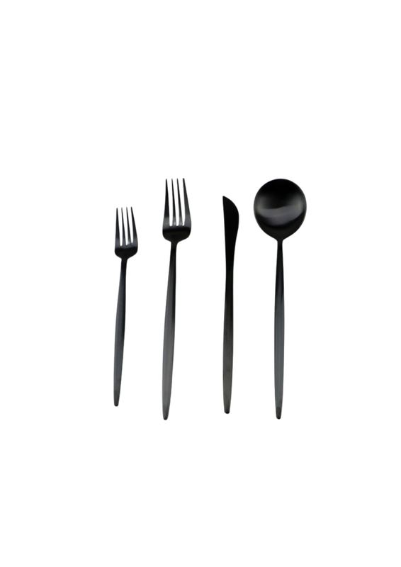 Modern Black Flatware (4pc Set)