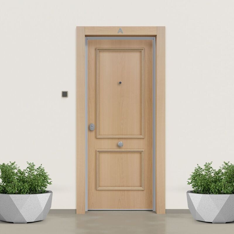 Puerta acorazada marco directo HAYA 2C + DM BLANCO LISO