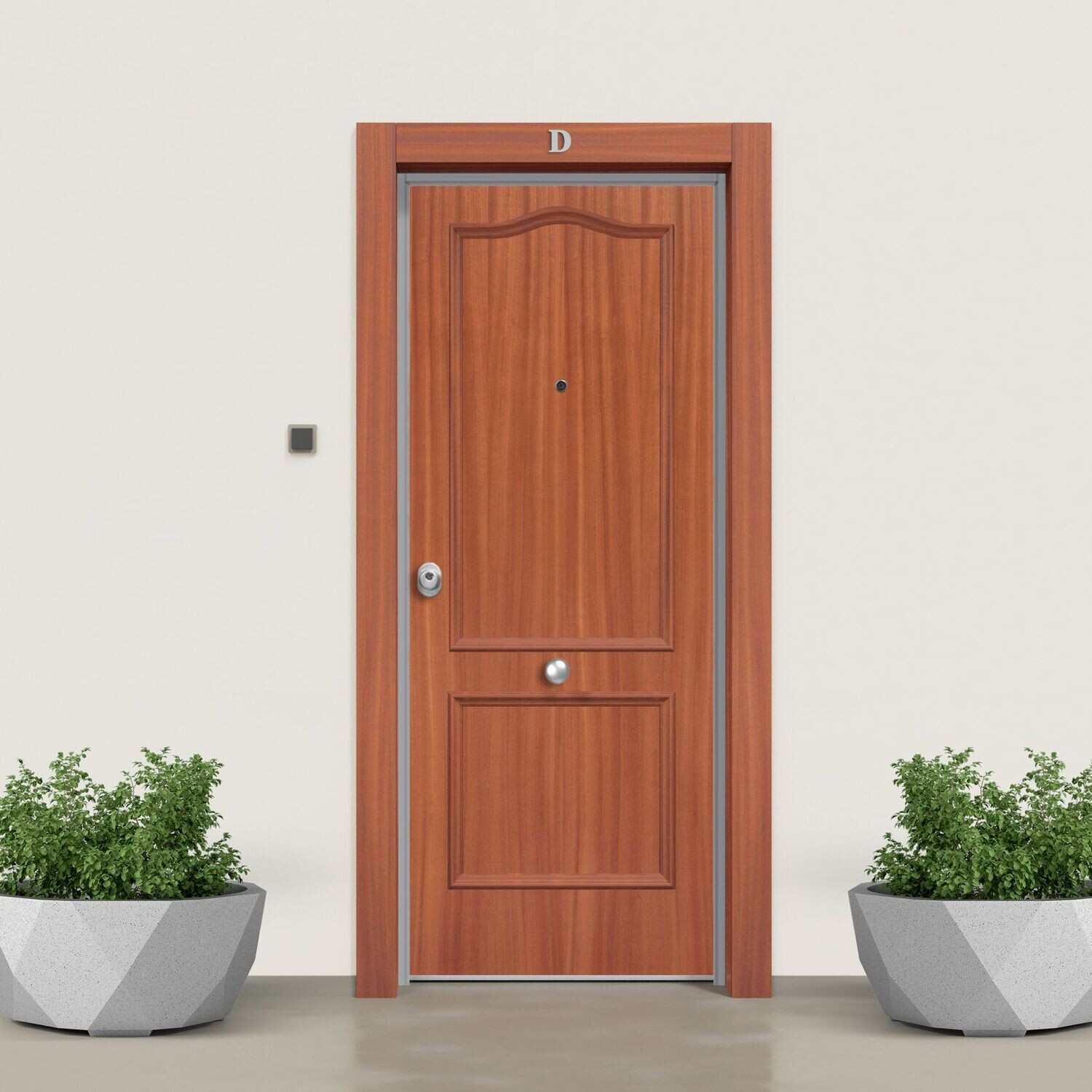 Puerta acorazada marco directo SAPELLY SPROV + DM BLANCO LISO