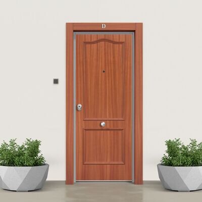 Puerta acorazada marco directo SAPELLY SPROV + DM BLANCO LISO