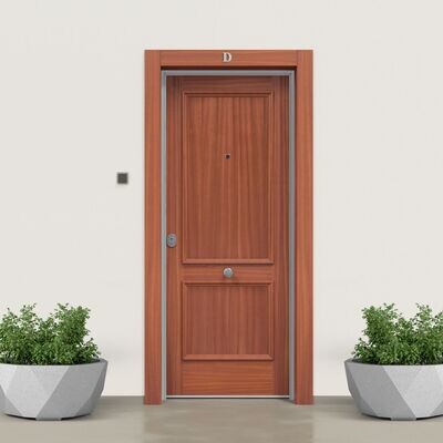 Puerta acorazada marco directo SAPELLY 2C FAJ + DM BLANCO LISO