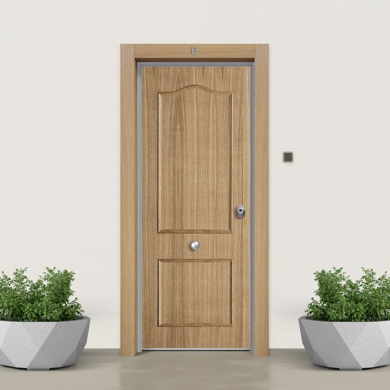 Puerta acorazada marco directo ROBLE SPROV + DM BLANCO LISO