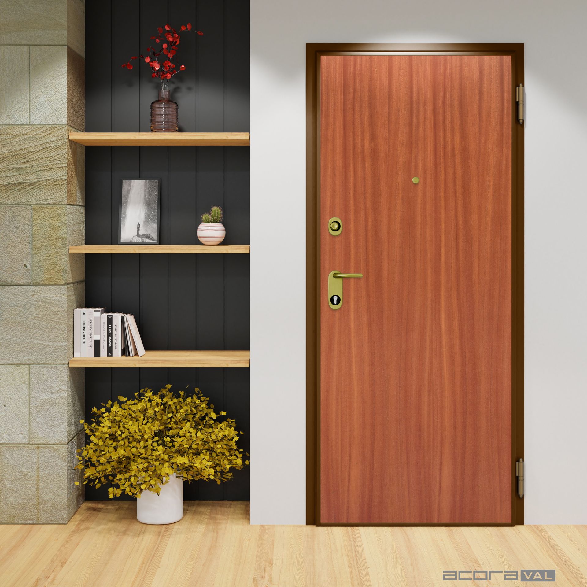 Puerta acorazada SAPELLY LISO + SAPELLY LISO + CILINDRO ALTA GAMA