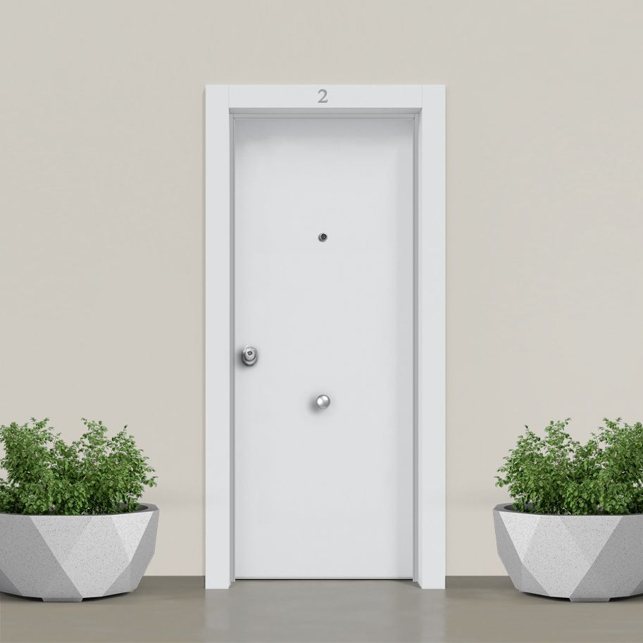 Puerta acorazada marco directo DM BLANCO LISO + DM BLANCO LISO