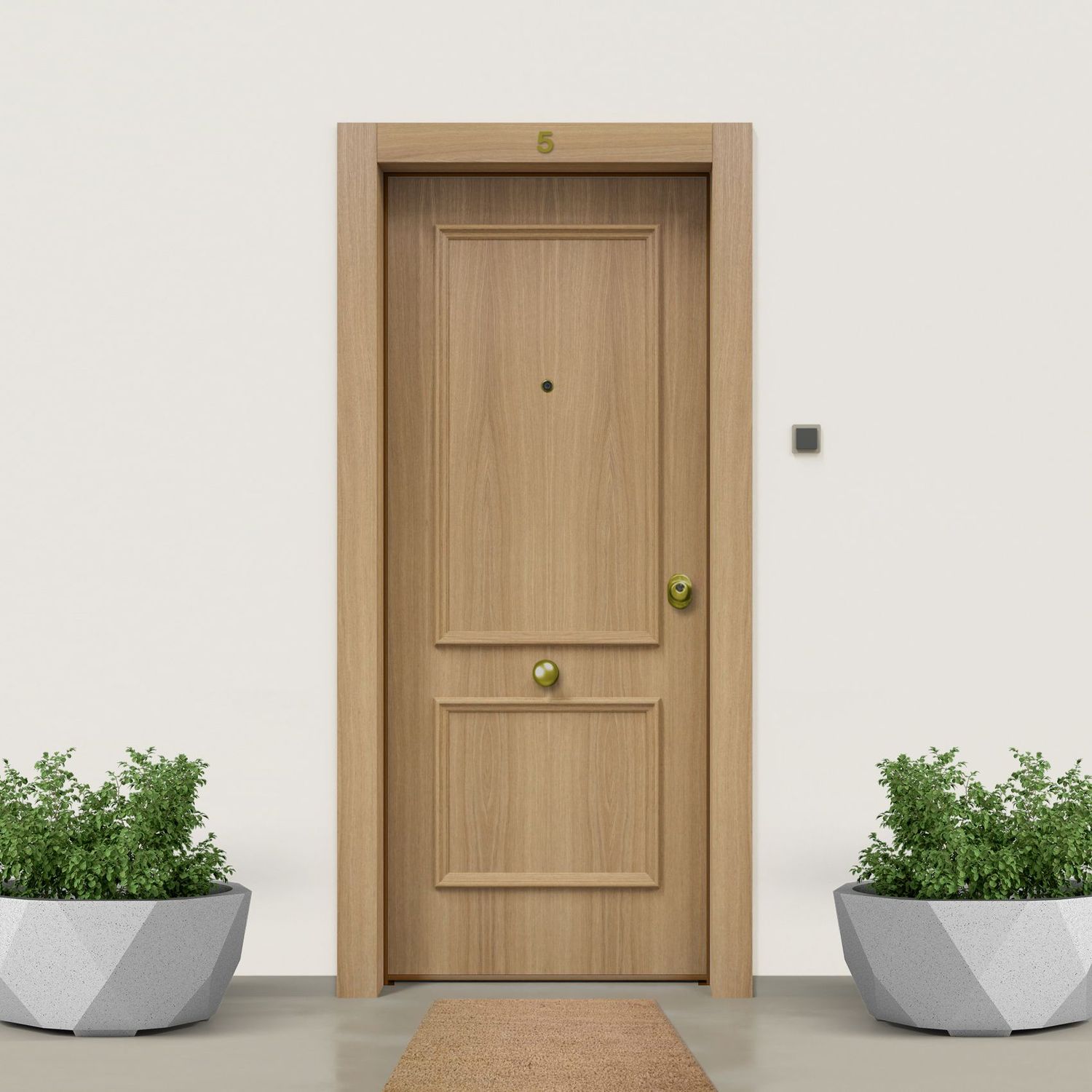 Puerta acorazada ROBLE 2C + ROBLE LISO