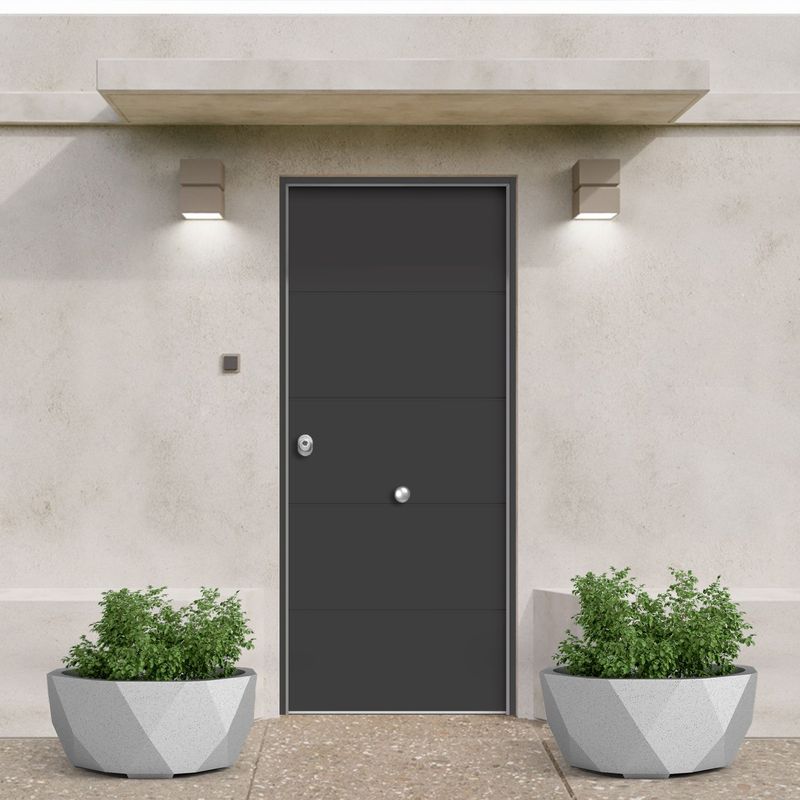 Puerta acorazada marco directo lacado NOIR SABLE 4R + DM BLANCO LISO