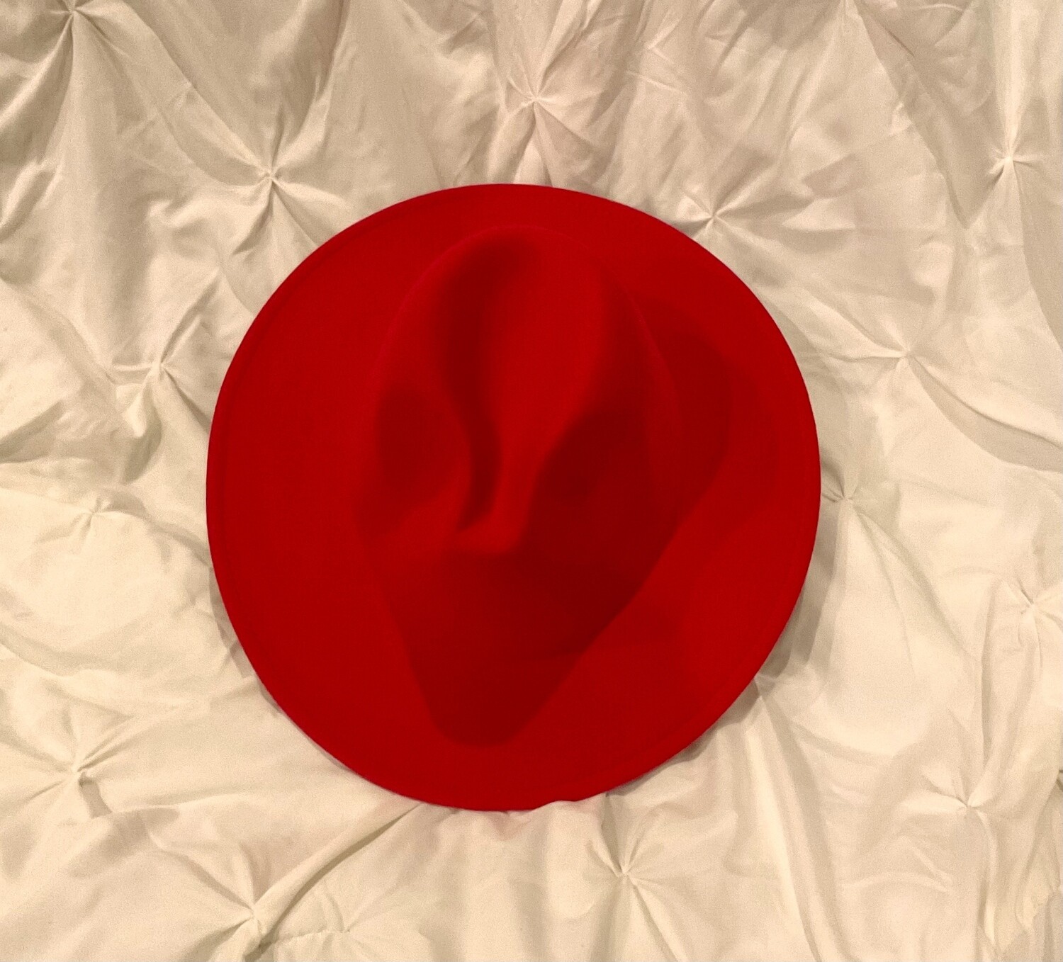 Solid Red Wide Brim