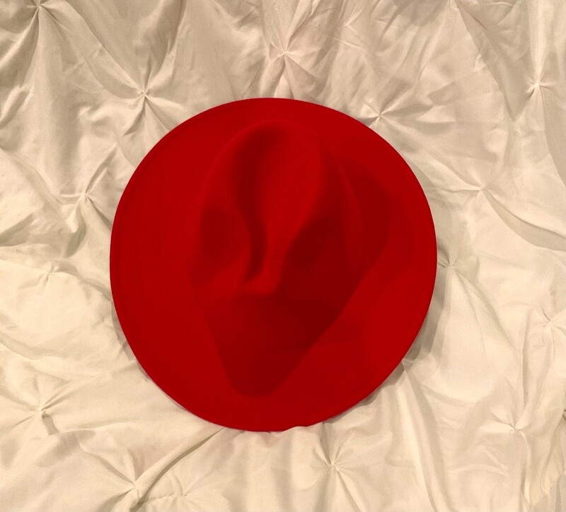 Solid Red Wide Brim