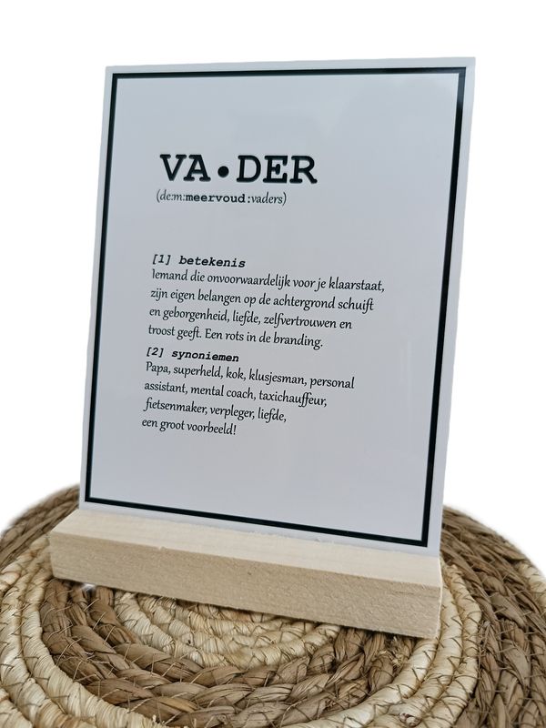 Tekstbord vader/papa