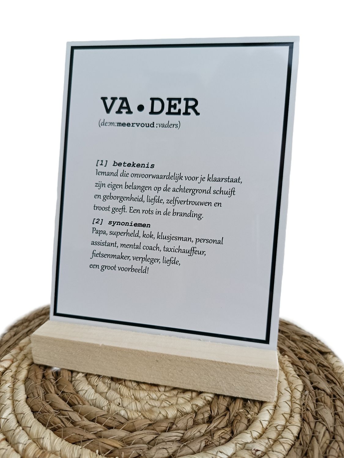 Tekstbord vader/papa